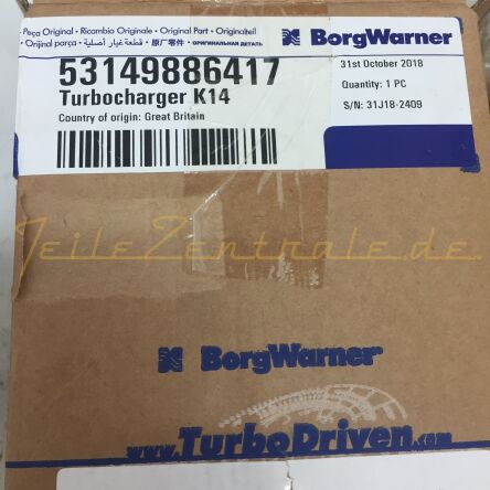 NUOVO BorgWarner Turbocompressore  Case-IH Traktor 3.1L 53149706400 53149706401
